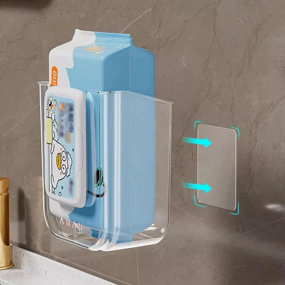 Wall Mounted Wet Tissue Storage Box with Strong Adhesion