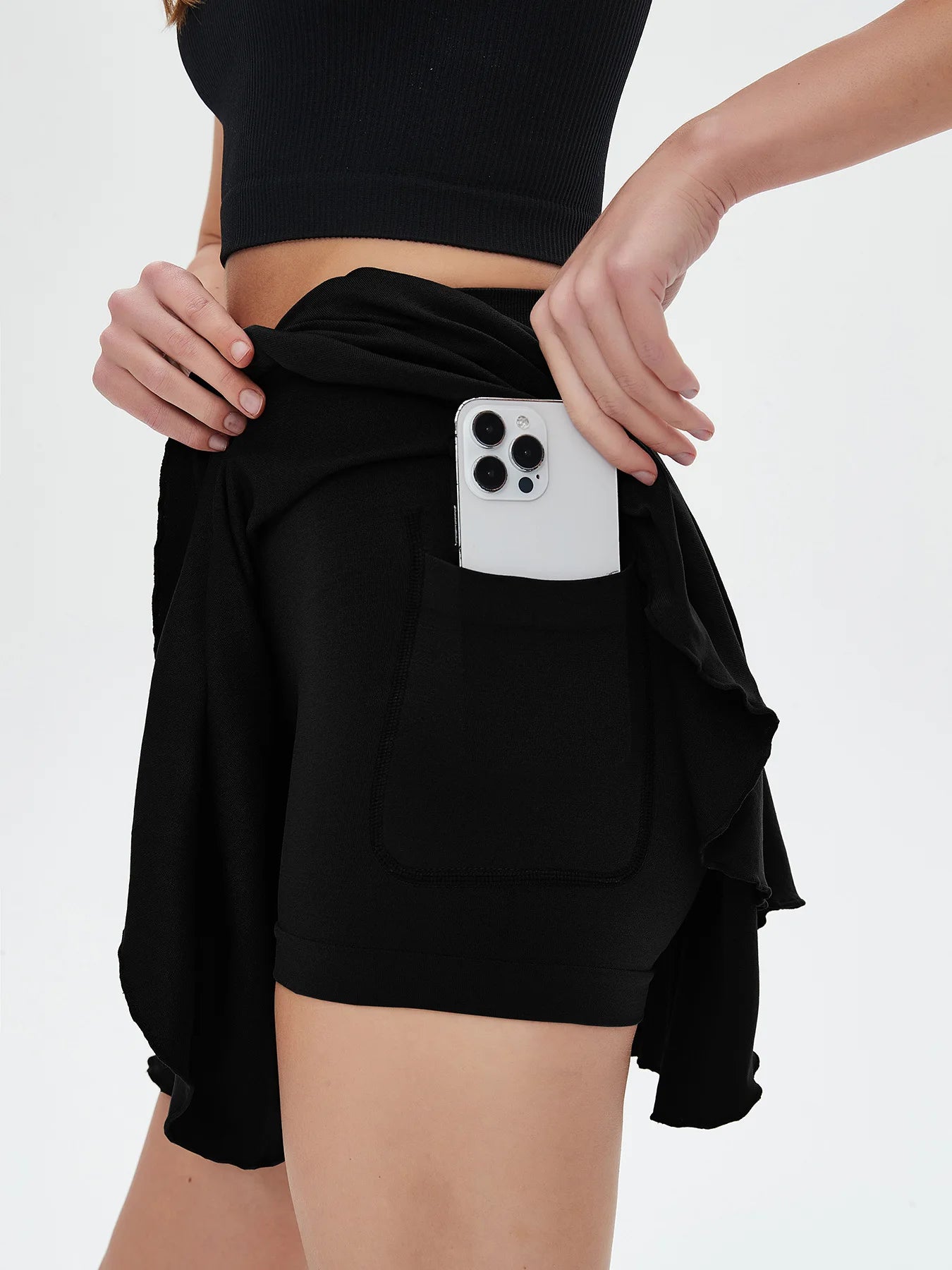 CZGUKE Women Tennis Skirt with Built-In Shorts in Nylon