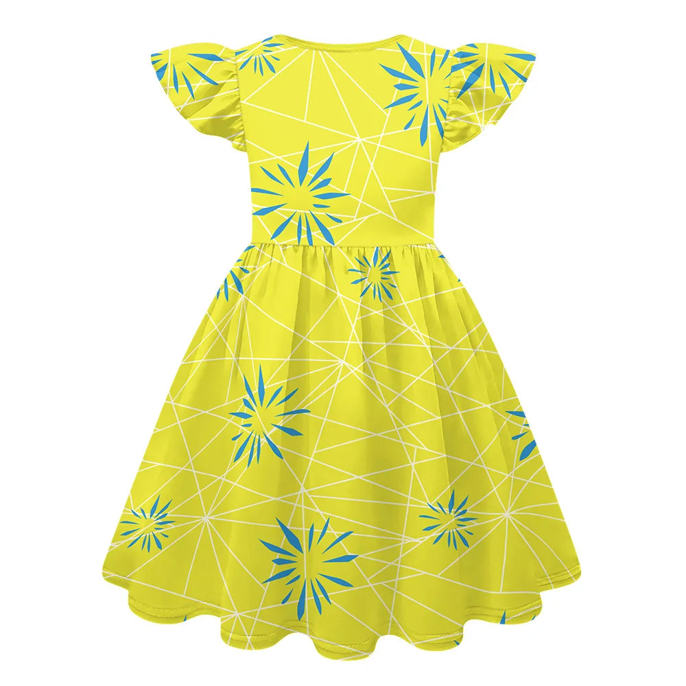 Girls Disgust Printed Princess Dress for Birthday and Cosplay