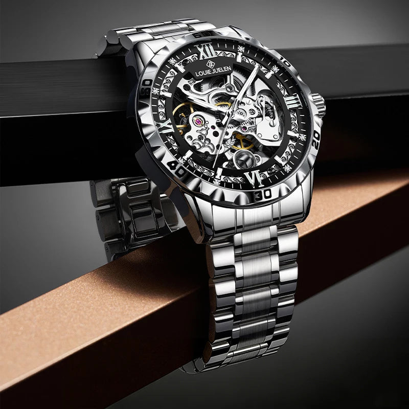 Men's Watch Fully Automatic Hollow Mechanical Watch Male Watch Business Waterproof Luminous Wristwatch
