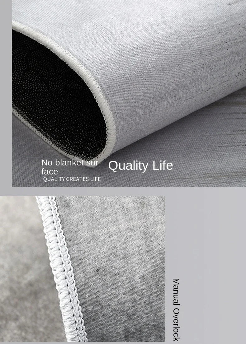Large Gray Soft Lounge Rug for Modern Living Room and Bedroom