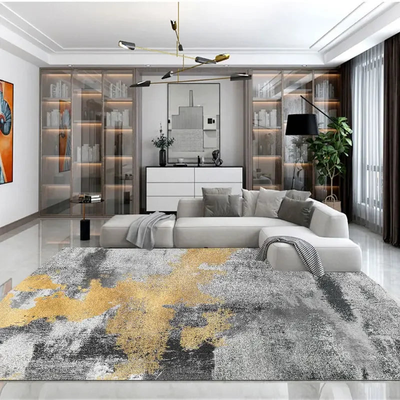 Large Gray Soft Lounge Rug for Modern Living Room and Bedroom