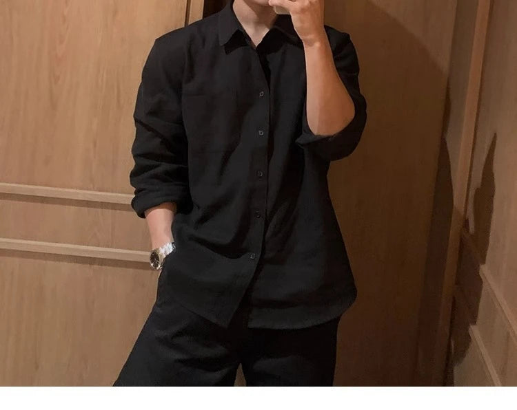 High End Long Sleeved Shirt for Men, Spring and Autumn New Style, Loose and Casual Design Jacket Top
