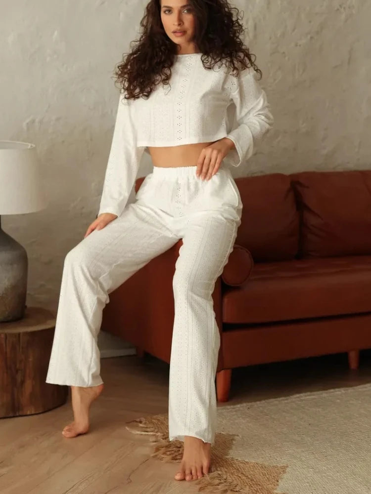 Women's Sexy Pajama Set in Polyester and Elastane
