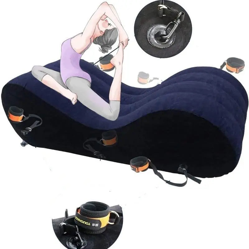 S-shaped Portable Inflatable Sofa Bed for Couples