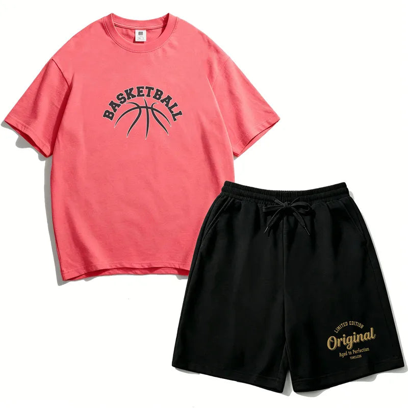 Boys Cotton Basketball Outfit Set for Summer Play