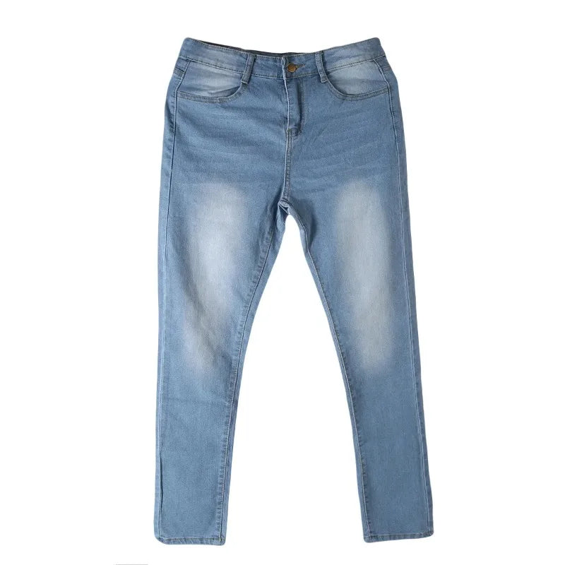 High Waist Denim Skinny Jeans for Women with Pockets