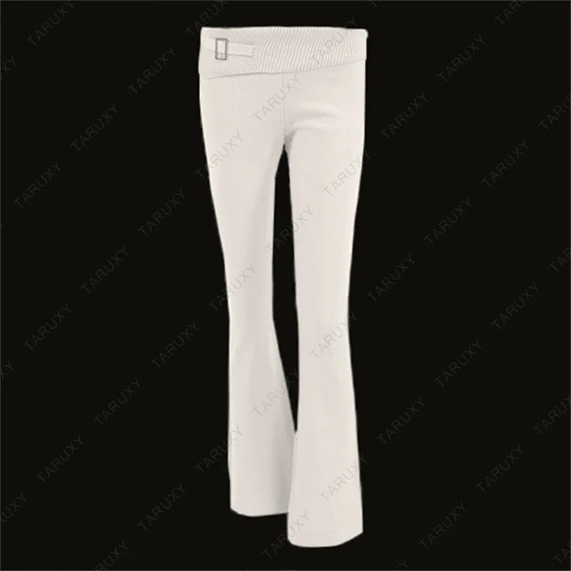 TARUXY Women Zipper Hoodie Set with Flare Pants for Casual Wear