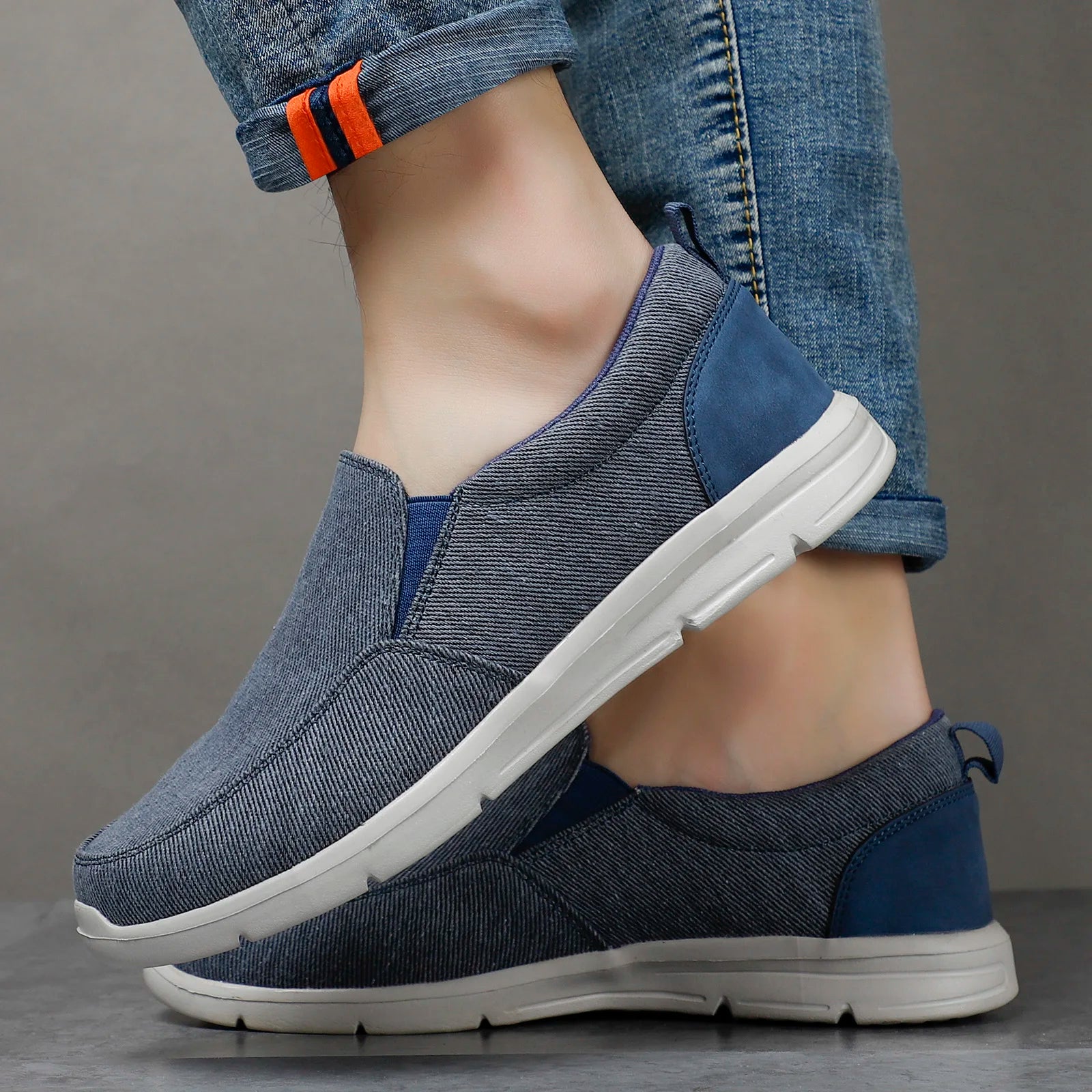 Breathable Canvas Slip-On Loafers for Men by PUAMSS