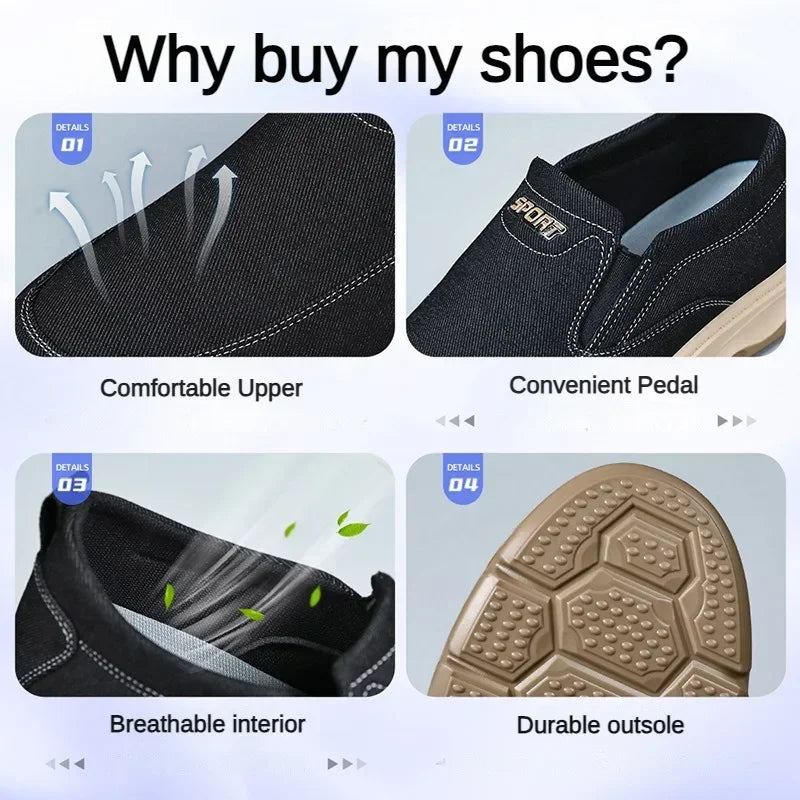Men's Casual Slip-On Loafers in Canvas for Autumn 2025