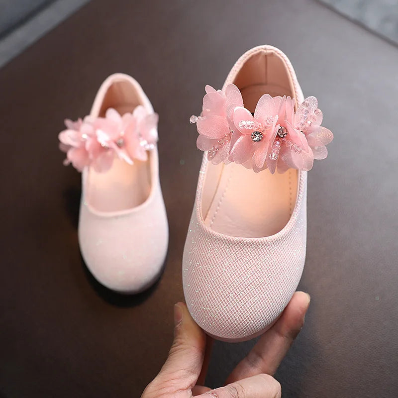 Kids Leather Princess Sandals for Wedding and Parties