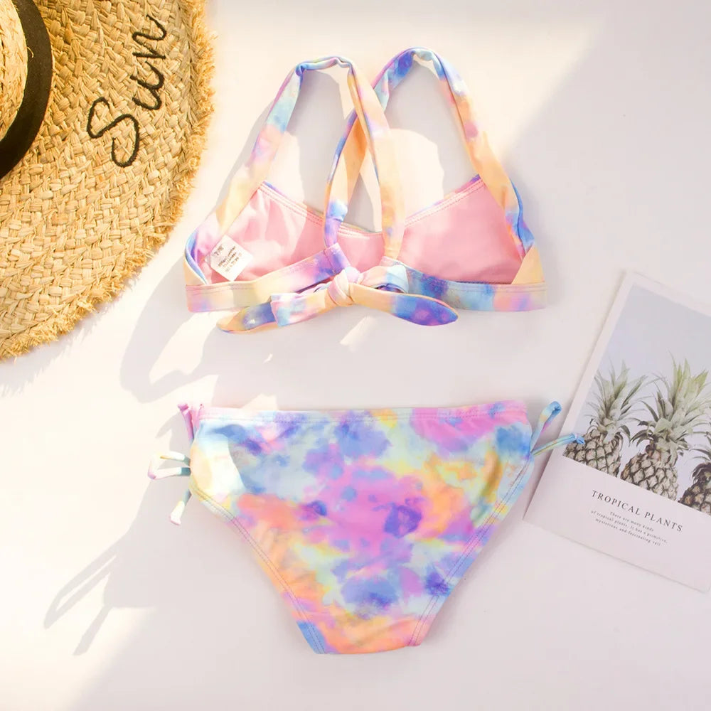 Girls Two Piece Bikini Swimsuit Set for Ages 6-14