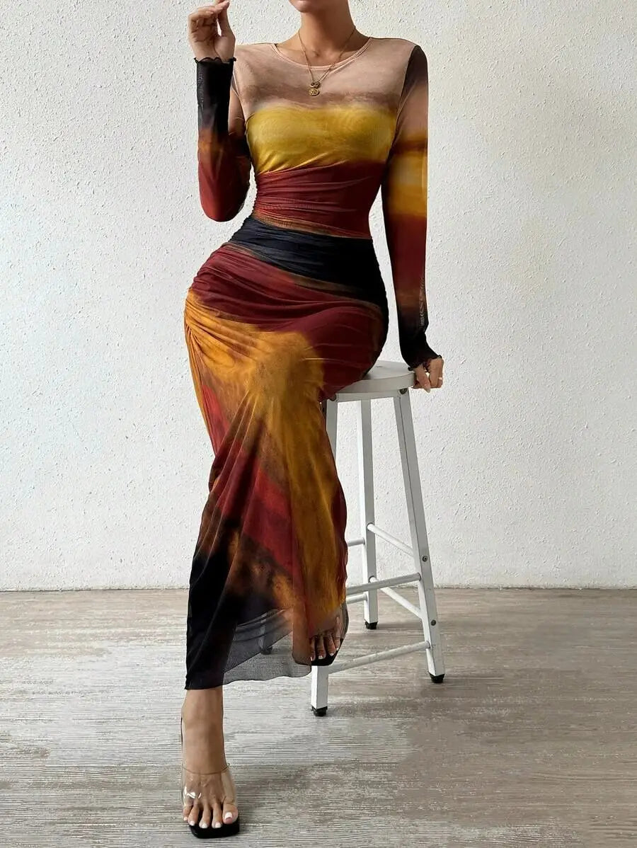 Women's Vintage Halter Maxi Dress in Polyester for Juniors