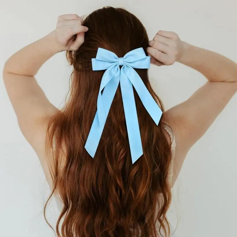 Bow Hairpin Hair Accessory for Girls in Solid Colors