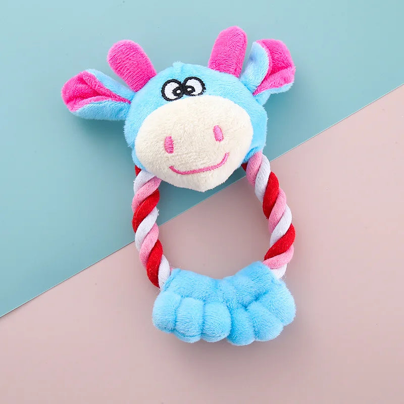 Soft Fleece Plush Toys for Dogs and Cats with Cotton Rope