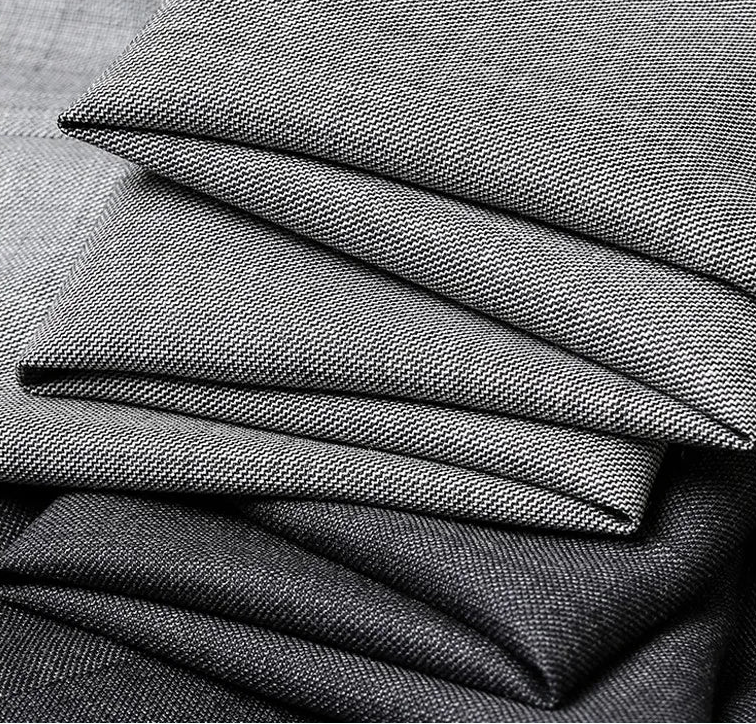 Gray High-Waisted Straight-Leg Wool Pants for Women