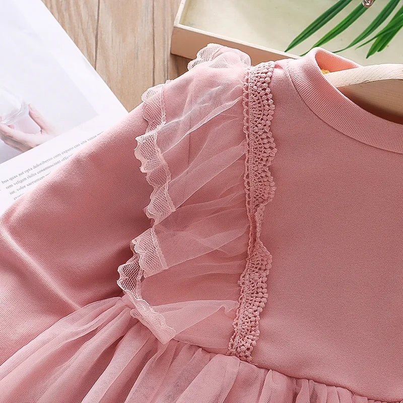 Girls Long Sleeve Tutu Dress for Autumn by YWHUANSEN