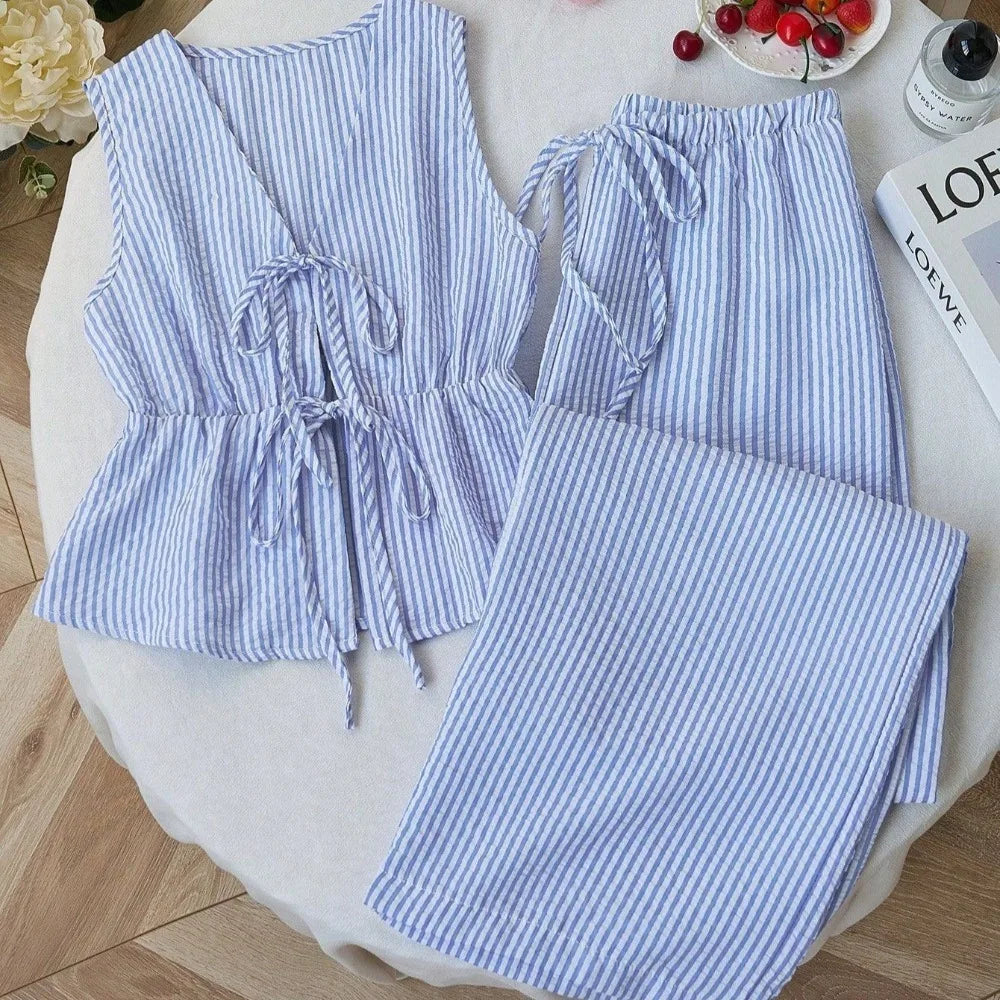 Comfortable Striped Lounge Set for Juniors by MALEY LifeStyle