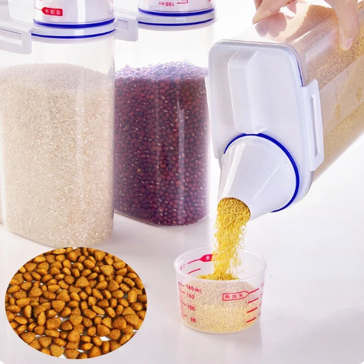Airtight Pet Food Storage Container with Measuring Cup