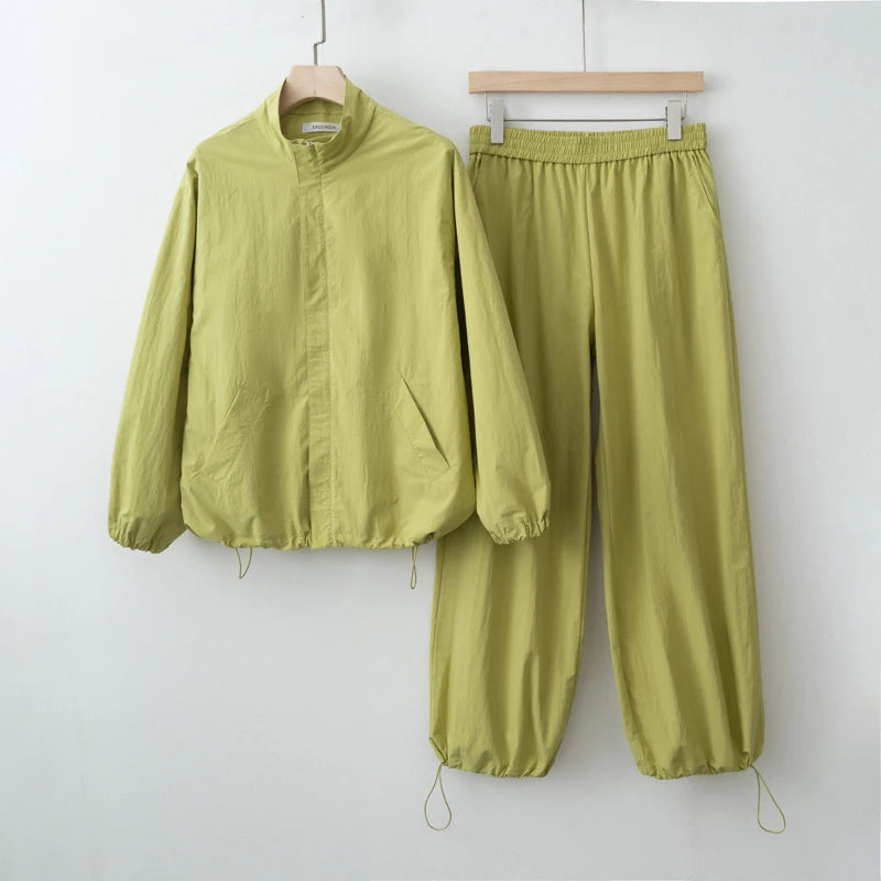KALEIRDA Women's Autumn Sports Style Jacket and Pants Set