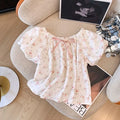 Cute Floral Blouse for Girls Summer Casual Wear