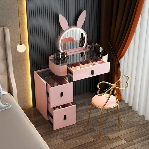 Modern Wooden Makeup Dressing Table for Girls Storage