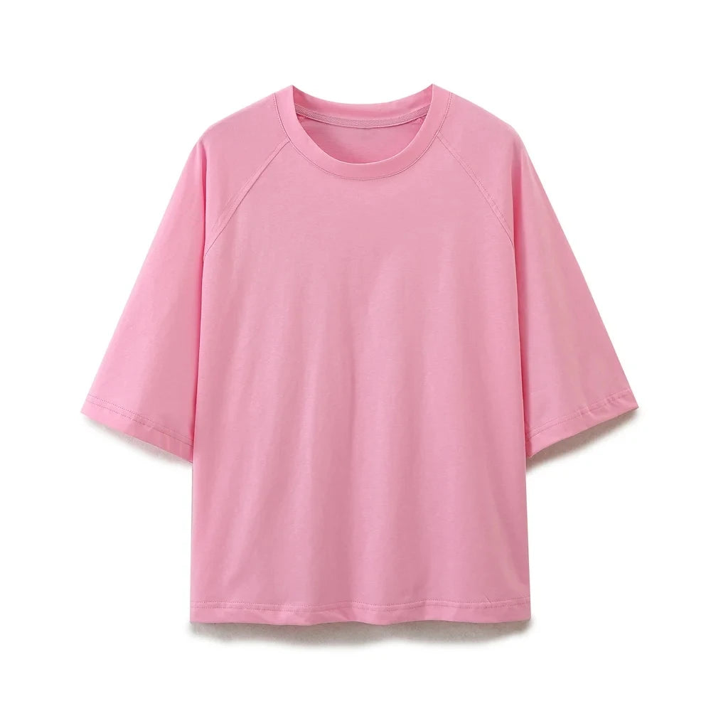 HH Women O Neck Loose Casual Short Sleeve T-Shirt