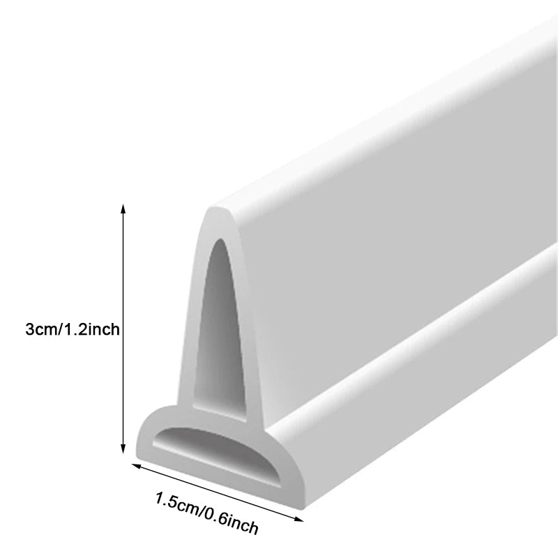 White Rubber Bathroom Wet Dry Separation Barrier Strip