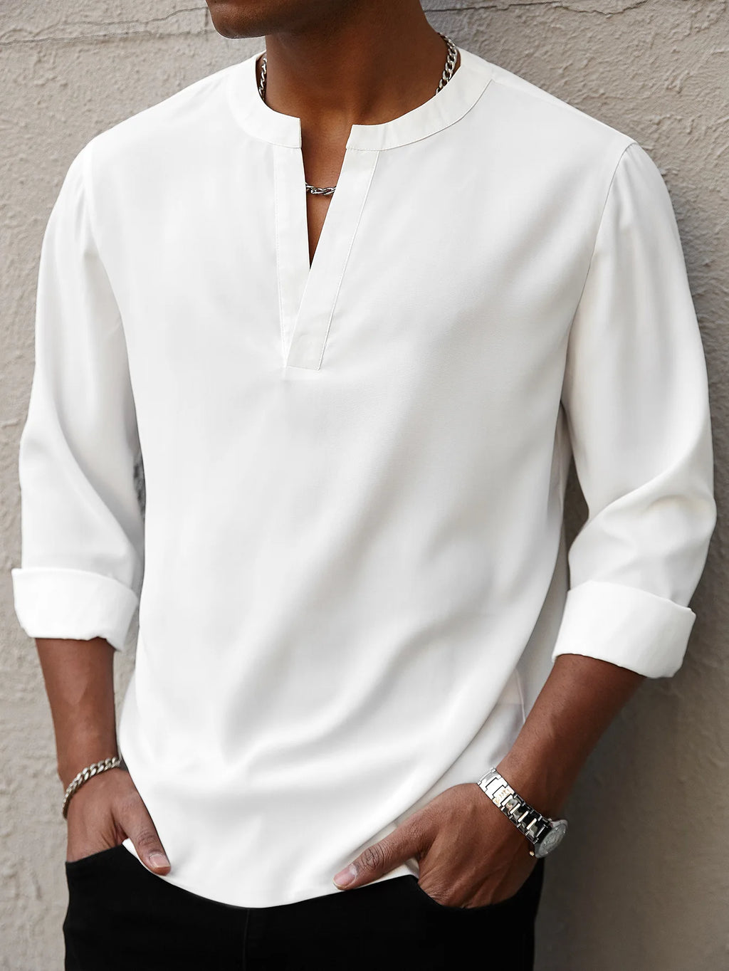Men's Casual Solid Color New Style Tops Stylish Casual Wear