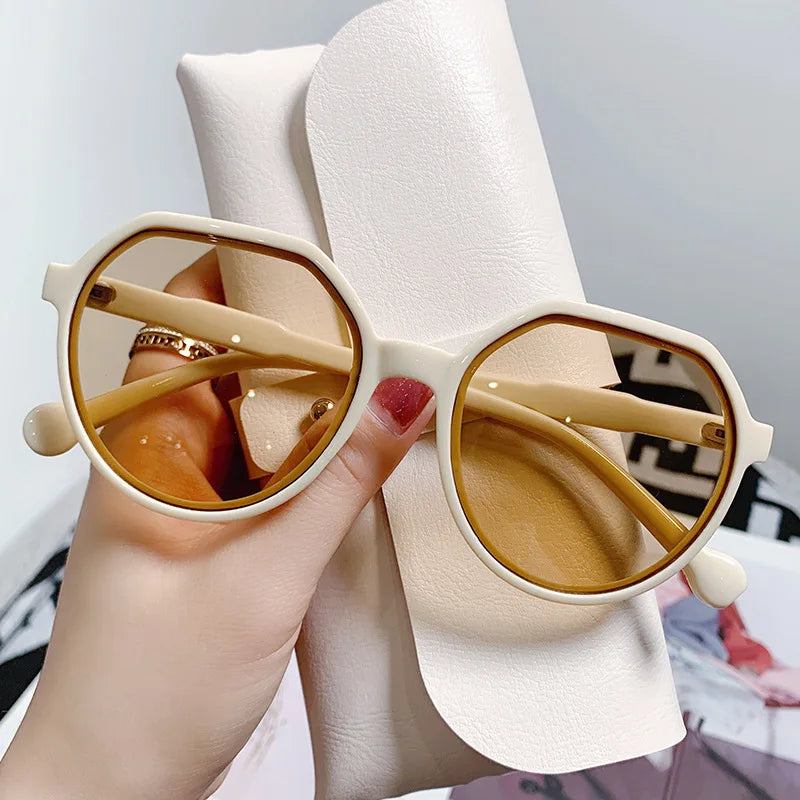 Geometry Shape Frame Vintage Sunglasses for Women by MOONBIFFY