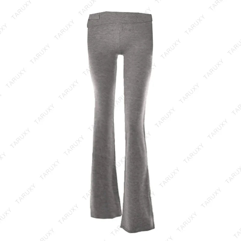TARUXY Women Zipper Hoodie Set with Flare Pants for Casual Wear