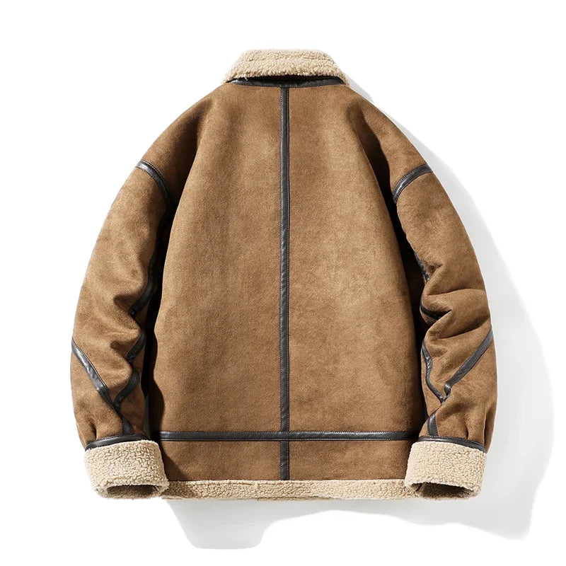 Fleece Cashmere Outwear Parka Casual Jacket Fashion parkas Men Brand Clothing Lamb wool Parka Male Casual Jacket Windbreaker