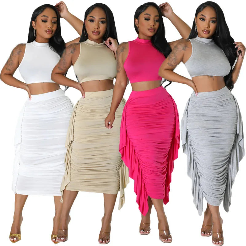Stylish Summer Two Piece Set for Women in Elastane and Polyester
