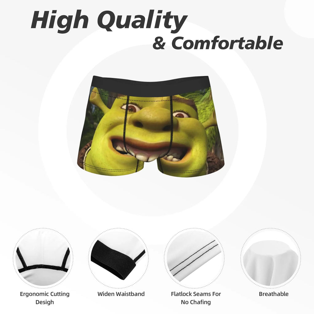 Humor Boxer Shorts for Men Cartoon Breathable Polyester M-XXL