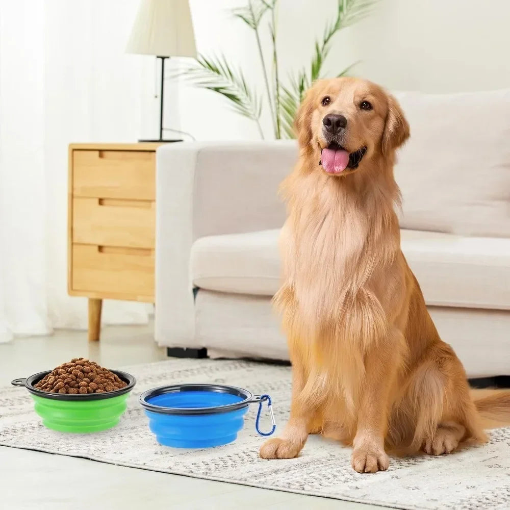 Collapsible Silicone Pet Travel Bowl for Food and Water