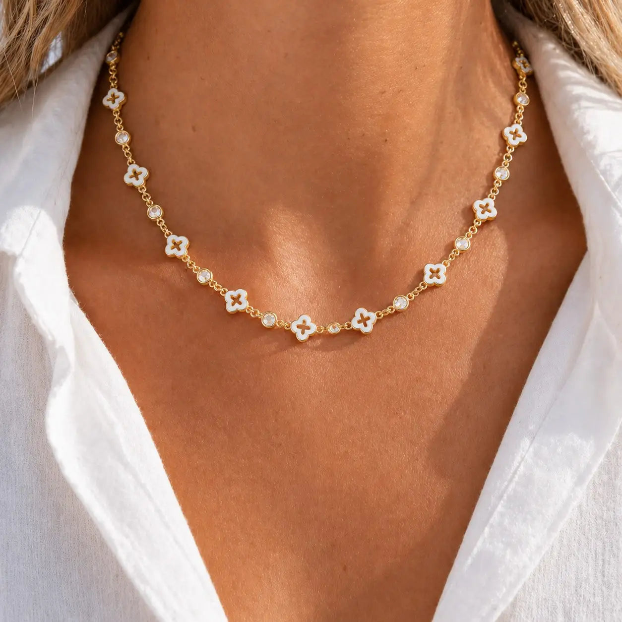Stainless Steel Flower Necklace for Women - Everyday and Party Wear