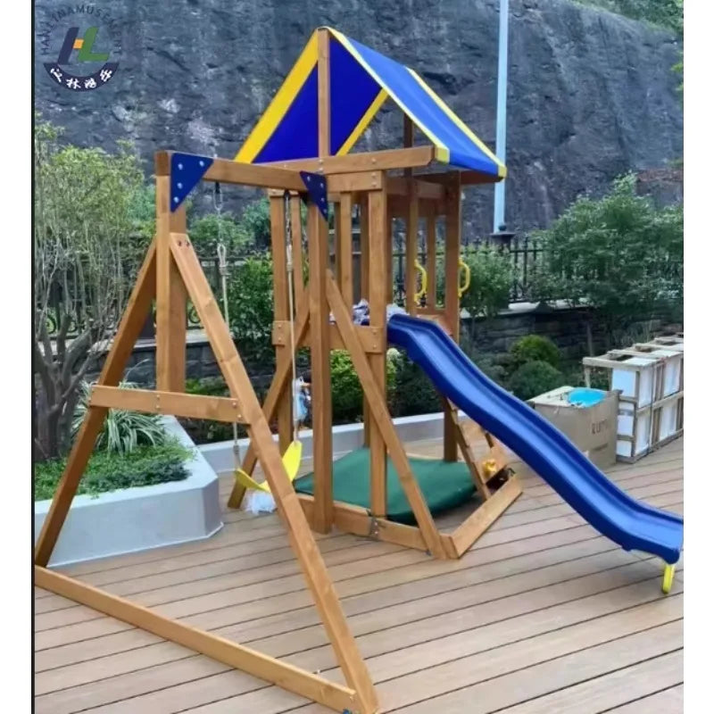 Outdoor Wooden Playhouse for Kids by Hanlin