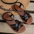 Women’s Flat Roman Strap Sandals with Non Slip Rubber Soles