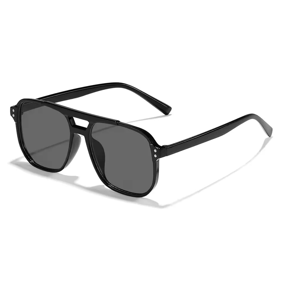 Retro Fashion Unisex Sunglasses with Black Lenses