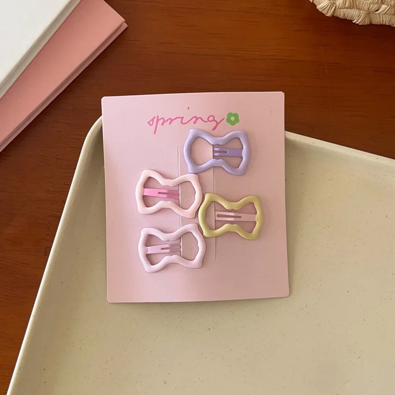 Cute Colorful Geometric Hair Clips Set for Girls