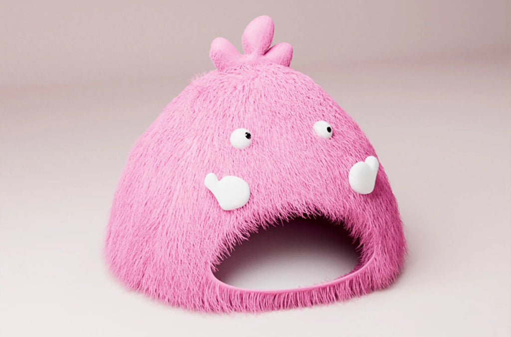 Cozy Plush Pet Cave with Cartoon Monster Design for Pets