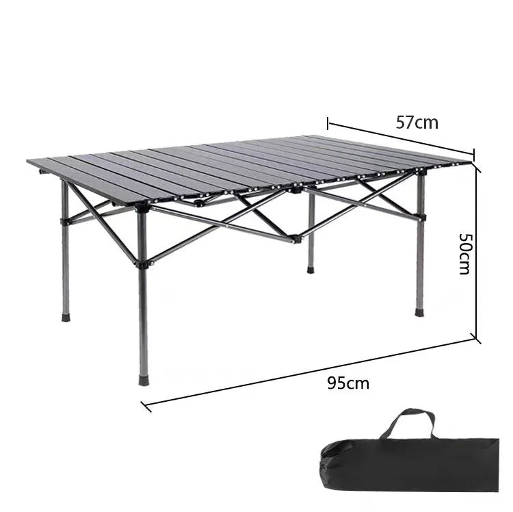 Portable Carbon Steel Folding Table for Outdoor Dining 95cm