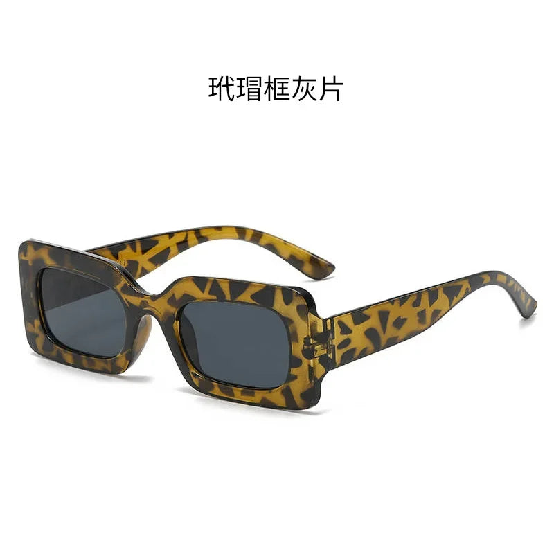 Vintage Rectangle Frame Sunglasses for Women by MOONBIFFY