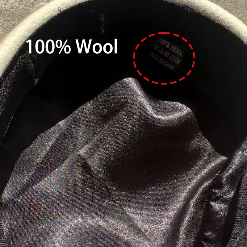 Wool Beret Hat for Women in Beige Khaki White Casual Style