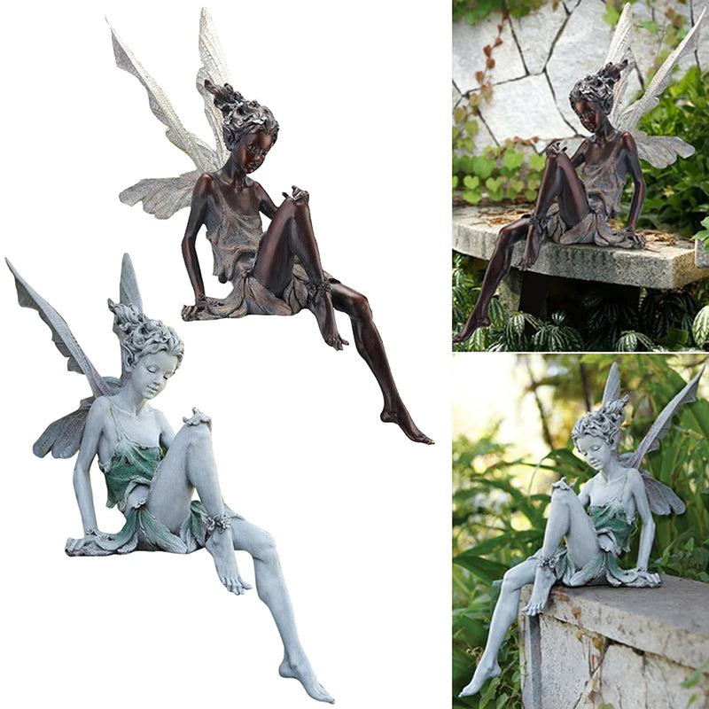 Resin Fairy Statue Garden Ornament for Outdoor Decoration