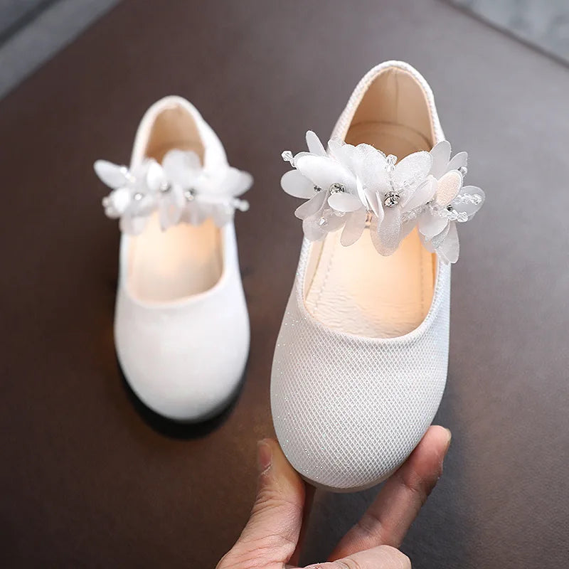 Kids Leather Princess Sandals for Wedding and Parties