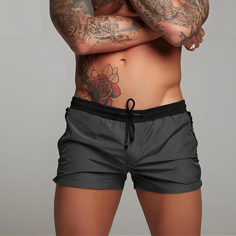 Men's Quick Dry Polyamide Swim Trunks with Liner for Beach Sports