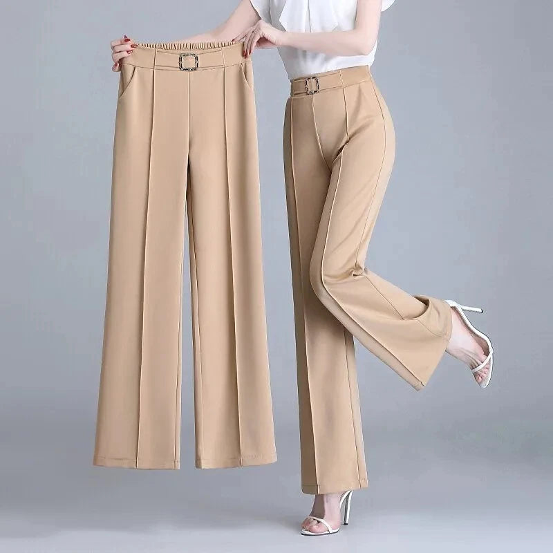 High Waist Wide Leg Pants for Women in White and Black