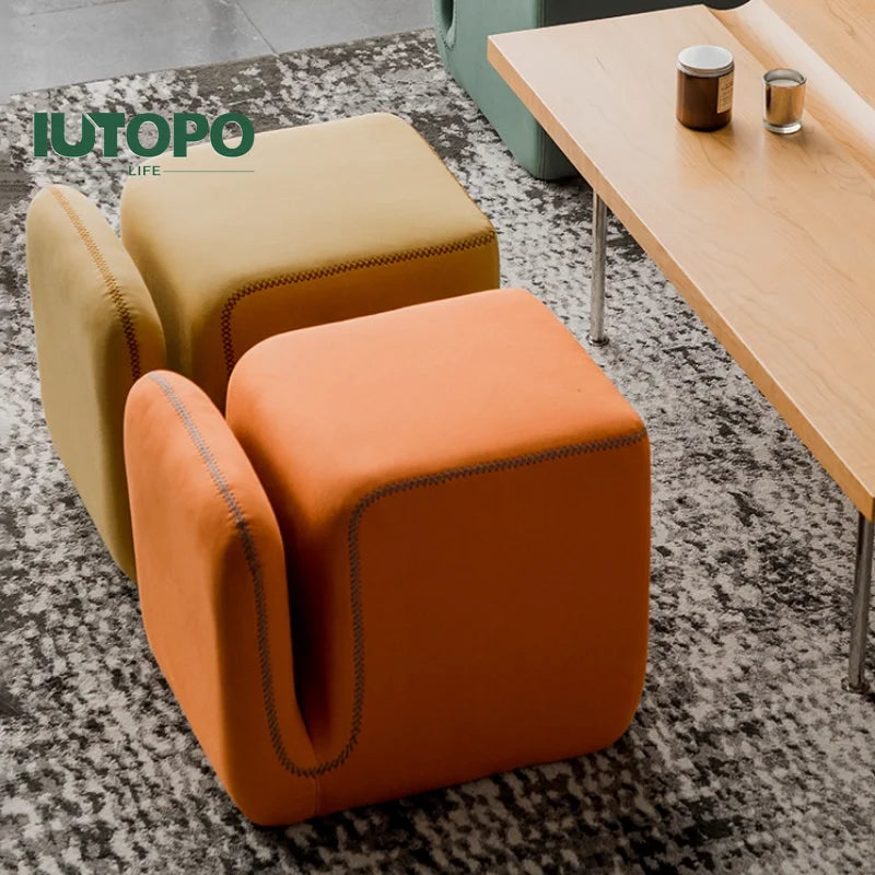 Nordic Fabric Ottoman Stool for Living Room and Hallway
