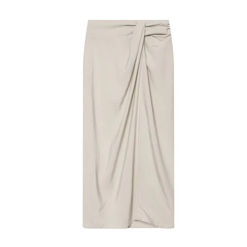 Guobioziy Women's A-Line Midi Skirt in Polyester for Spring